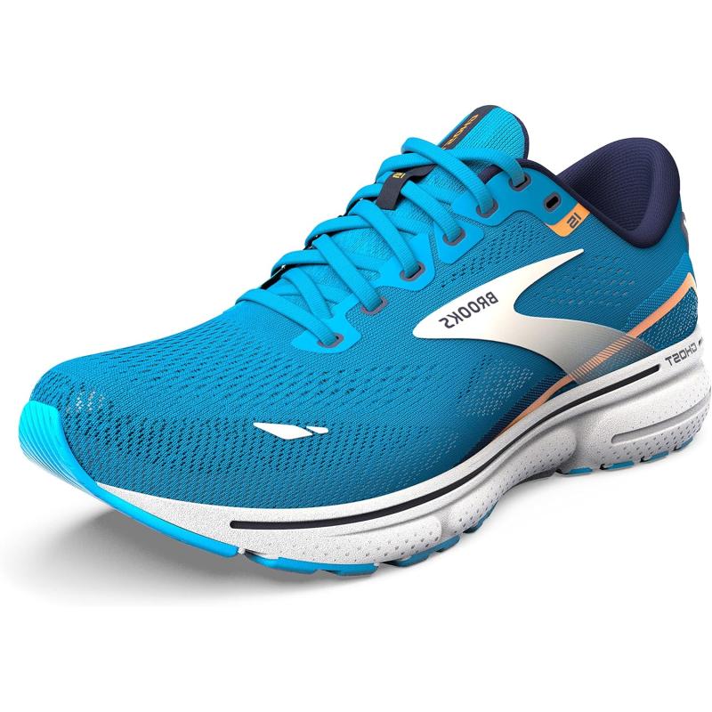 Brooks Men’s Ghost 15 Neutral Running Shoe(Blue/Peacoat/Orange ...